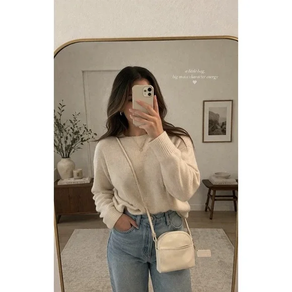 Coach Vintage Shoulder Bag Bone Cream Leather ABBIE ZIP Boho Purse Old Money - Picture 2 of 11